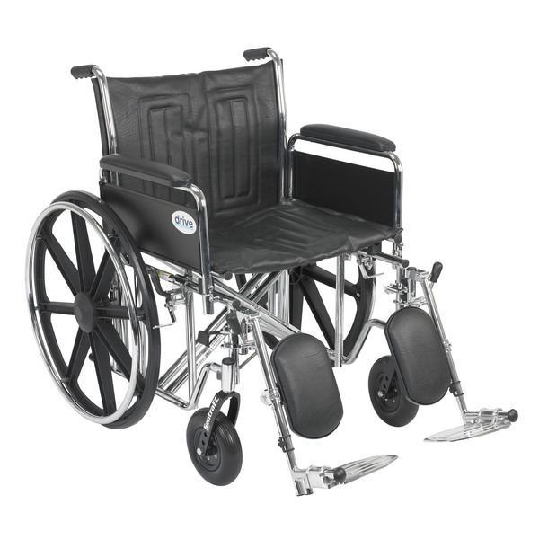 Drive Medical Sentra EC Heavy Duty Wheelchair - 22" Seat std22ecdfa-elr